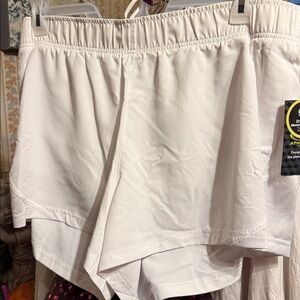 Womens NWT Athletic Works Sz XXL Running Shorts White